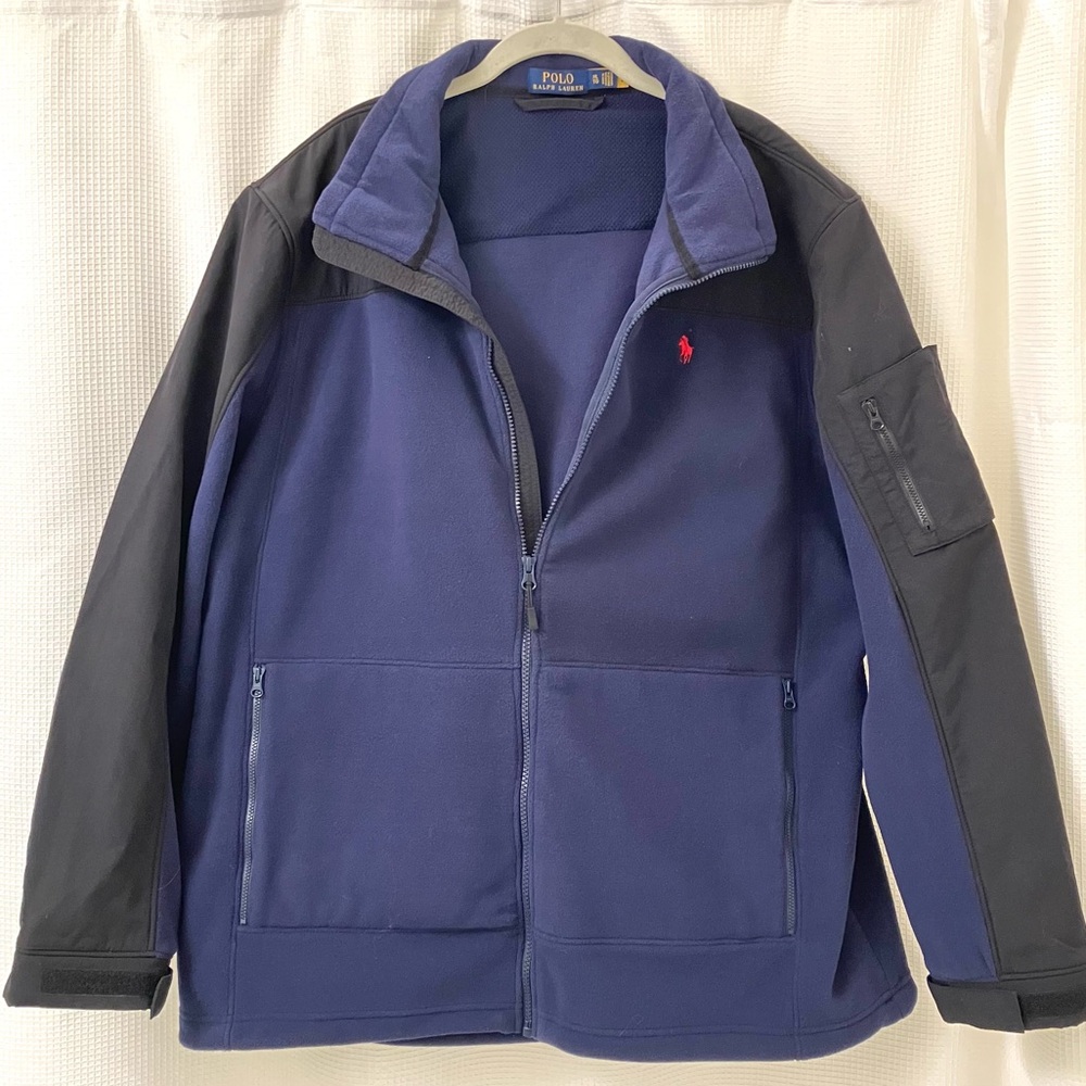Polo by Ralph Lauren Men's Blue and Black Fleece Jacket, size XL - NWOT